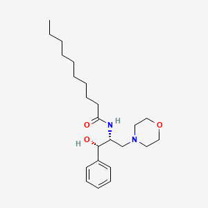 molecular formula C23H38N2O3.ClH B1140745 D,L-赤藓糖-1-苯基-2-癸酰胺基-3-吗啉-1-丙醇盐酸盐 CAS No. 109760-77-2