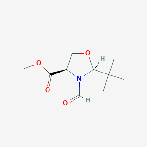 molecular formula C₁₀H₁₇NO₄ B1140755 methyl (2S,4R)-2-tert-butyl-3-formyl-1,3-oxazolidine-4-carboxylate CAS No. 131233-89-1