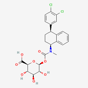 molecular formula C₂₄H₂₅Cl₂NO₈ B1140757 Sertraline Carbamoyl Glucuronide CAS No. 119733-44-7