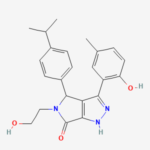 molecular formula C23H25N3O3 B11407576 5-(2-hydroxyethyl)-3-(2-hydroxy-5-methylphenyl)-4-[4-(propan-2-yl)phenyl]-4,5-dihydropyrrolo[3,4-c]pyrazol-6(1H)-one 