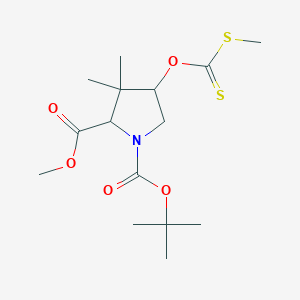 molecular formula C₁₅H₂₅NO₅S₂ B1140763 O-[(2S)-3,3-Dimethyl-N-boc-proline Methyl Ester] S-Methyl Xanthate CAS No. 1219402-96-6