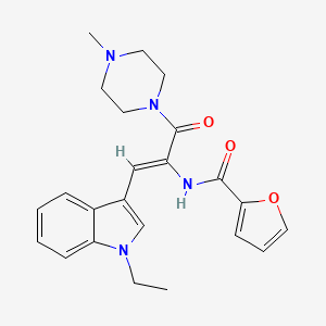 molecular formula C23H26N4O3 B11407638 N-[(1Z)-1-(1-ethyl-1H-indol-3-yl)-3-(4-methylpiperazin-1-yl)-3-oxoprop-1-en-2-yl]furan-2-carboxamide 