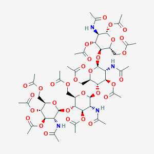 molecular formula C₅₂H₇₄N₄O₃₁ B1140764 Chitotetraose Tetradecaacetate CAS No. 117399-51-6