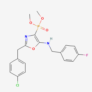 molecular formula C19H19ClFN2O4P B11407646 Dimethyl {2-(4-chlorobenzyl)-5-[(4-fluorobenzyl)amino]-1,3-oxazol-4-yl}phosphonate 