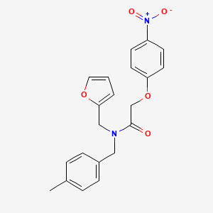 molecular formula C21H20N2O5 B11407653 N-(furan-2-ylmethyl)-N-(4-methylbenzyl)-2-(4-nitrophenoxy)acetamide 