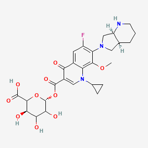 molecular formula C27H32FN3O10 B1140766 Moxifloxacin Acyl-beta-D-glucuronide CAS No. 733002-61-4