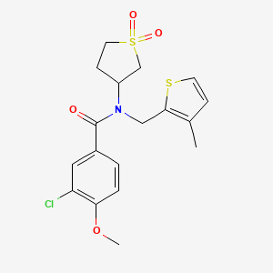molecular formula C18H20ClNO4S2 B11407750 3-chloro-N-(1,1-dioxidotetrahydrothiophen-3-yl)-4-methoxy-N-[(3-methylthiophen-2-yl)methyl]benzamide 