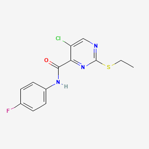 molecular formula C13H11ClFN3OS B11407755 5-chloro-2-(ethylsulfanyl)-N-(4-fluorophenyl)pyrimidine-4-carboxamide 