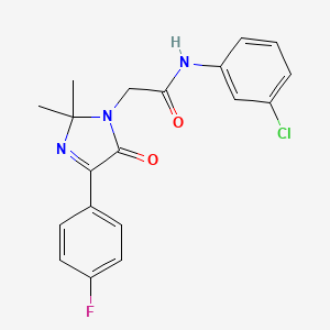 molecular formula C19H17ClFN3O2 B11407786 N-(3-chlorophenyl)-2-[4-(4-fluorophenyl)-2,2-dimethyl-5-oxo-2,5-dihydro-1H-imidazol-1-yl]acetamide 