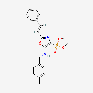 molecular formula C21H23N2O4P B11407818 dimethyl {5-[(4-methylbenzyl)amino]-2-[(E)-2-phenylethenyl]-1,3-oxazol-4-yl}phosphonate 