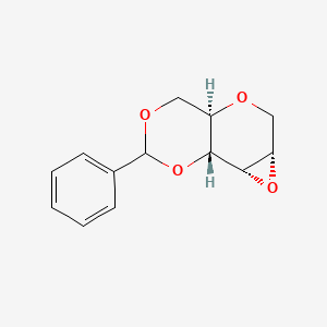 molecular formula C₁₃H₁₄O₄ B1140782 1,5:2,3-Dianhydro-4,6-O-benzylidene-D-allitol CAS No. 109428-30-0