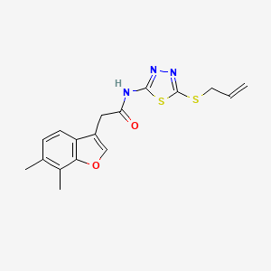 molecular formula C17H17N3O2S2 B11407892 2-(6,7-dimethyl-1-benzofuran-3-yl)-N-[5-(prop-2-en-1-ylsulfanyl)-1,3,4-thiadiazol-2-yl]acetamide 