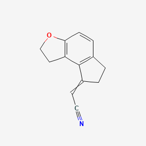 molecular formula C₁₃H₁₁NO B1140794 乙腈，2-(1,2,6,7-四氢-8H-茚并[5,4-b]呋喃-8-亚甲基)- CAS No. 221530-44-5