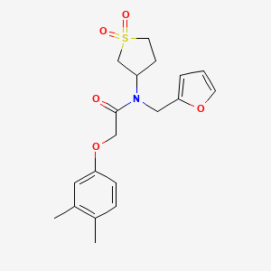 molecular formula C19H23NO5S B11407945 2-(3,4-dimethylphenoxy)-N-(1,1-dioxidotetrahydrothiophen-3-yl)-N-(furan-2-ylmethyl)acetamide 