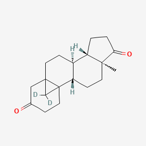 molecular formula C₁₉H₂₄D₂O₂ B1140797 5beta,19-Cycloandrostane-3,17-dione-d2 CAS No. 71995-57-8