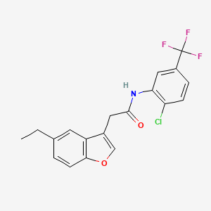 molecular formula C19H15ClF3NO2 B11407981 N-[2-chloro-5-(trifluoromethyl)phenyl]-2-(5-ethyl-1-benzofuran-3-yl)acetamide 
