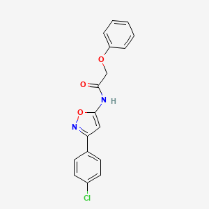 molecular formula C17H13ClN2O3 B11407989 N-[3-(4-chlorophenyl)-1,2-oxazol-5-yl]-2-phenoxyacetamide 