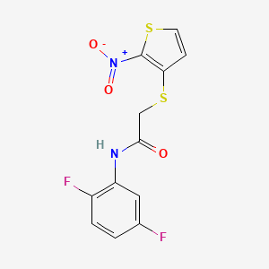molecular formula C12H8F2N2O3S2 B11407993 N-(2,5-difluorophenyl)-2-[(2-nitrothien-3-yl)thio]acetamide 