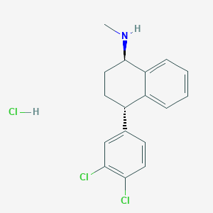 molecular formula C₁₇H₁₈Cl₃N B1140802 (1R,4S)-4-(3,4-Dichlorophenyl)-N-methyl-1,2,3,4-tetrahydronaphthalen-1-amine hydrochloride CAS No. 79896-32-5