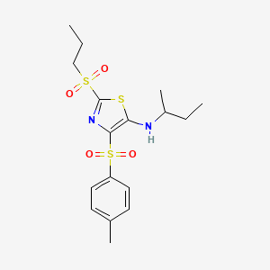 molecular formula C17H24N2O4S3 B11408040 4-[(4-Methylphenyl)sulfonyl]-5-[(methylpropyl)amino]-2-(propylsulfonyl)-1,3-th iazole 