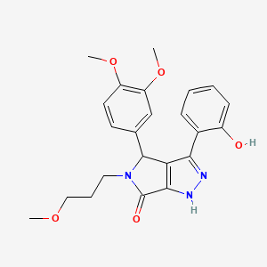 molecular formula C23H25N3O5 B11408062 4-(3,4-dimethoxyphenyl)-3-(2-hydroxyphenyl)-5-(3-methoxypropyl)-4,5-dihydropyrrolo[3,4-c]pyrazol-6(2H)-one 