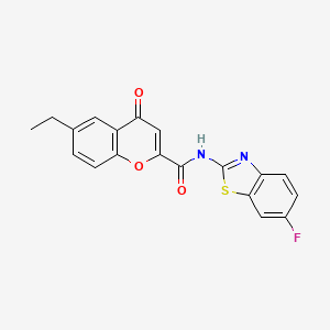 molecular formula C19H13FN2O3S B11408079 6-ethyl-N-[(2Z)-6-fluoro-1,3-benzothiazol-2(3H)-ylidene]-4-oxo-4H-chromene-2-carboxamide 