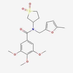 molecular formula C20H25NO7S B11408081 N-(1,1-dioxidotetrahydrothiophen-3-yl)-3,4,5-trimethoxy-N-[(5-methylfuran-2-yl)methyl]benzamide 