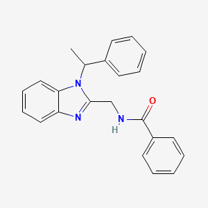 molecular formula C23H21N3O B11408083 N-{[1-(1-phenylethyl)-1H-benzimidazol-2-yl]methyl}benzamide 