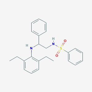 molecular formula C24H28N2O2S B11408126 N-[2-[(2,6-Diethylphenyl)amino]-2-phenylethyl]benzenesulfonamide CAS No. 891038-93-0