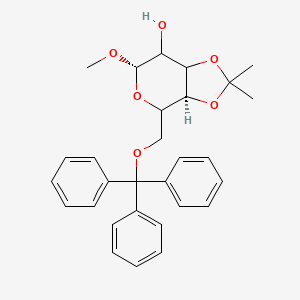 molecular formula C₂₉H₃₂O₆ B1140814 Methyl 3,4-O-Isopropylidene-6-O-trityl-alpha-D-galactopyranoside CAS No. 53685-07-7