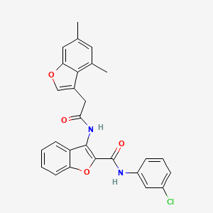 molecular formula C27H21ClN2O4 B11408153 N-(3-chlorophenyl)-3-{[(4,6-dimethyl-1-benzofuran-3-yl)acetyl]amino}-1-benzofuran-2-carboxamide 