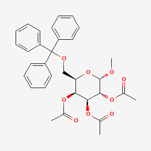 molecular formula C₃₂H₃₄O₉ B1140816 [(2R,3S,4S,5R,6S)-4,5-diacetyloxy-6-methoxy-2-(trityloxymethyl)oxan-3-yl] acetate CAS No. 38982-56-8