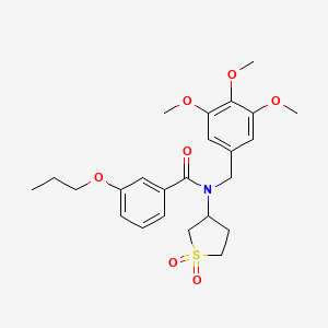 molecular formula C24H31NO7S B11408161 N-(1,1-dioxidotetrahydrothiophen-3-yl)-3-propoxy-N-(3,4,5-trimethoxybenzyl)benzamide 