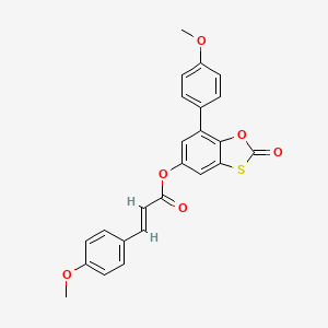 molecular formula C24H18O6S B11408190 7-(4-methoxyphenyl)-2-oxo-1,3-benzoxathiol-5-yl (2E)-3-(4-methoxyphenyl)prop-2-enoate 