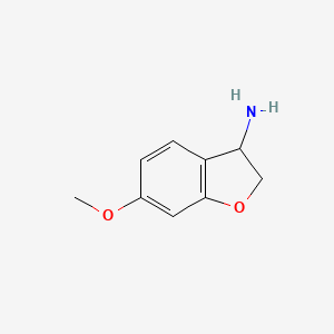 molecular formula C9H11NO2 B1140823 3-BENZOFURANAMINE, 2,3-DIHYDRO-6-METHOXY- CAS No. 109926-37-6