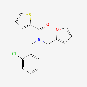 molecular formula C17H14ClNO2S B11408251 N-(2-chlorobenzyl)-N-(furan-2-ylmethyl)thiophene-2-carboxamide 