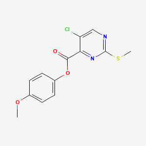 molecular formula C13H11ClN2O3S B11408258 4-Methoxyphenyl 5-chloro-2-(methylsulfanyl)pyrimidine-4-carboxylate 
