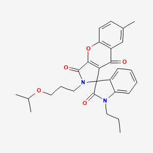 molecular formula C28H30N2O5 B11408294 7-methyl-2-[3-(propan-2-yloxy)propyl]-1'-propyl-2H-spiro[chromeno[2,3-c]pyrrole-1,3'-indole]-2',3,9(1'H)-trione 