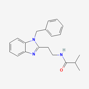 molecular formula C20H23N3O B11408339 N-[2-(1-benzyl-1H-benzimidazol-2-yl)ethyl]-2-methylpropanamide 