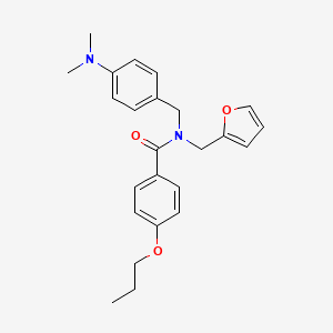 molecular formula C24H28N2O3 B11408346 N-[4-(dimethylamino)benzyl]-N-(furan-2-ylmethyl)-4-propoxybenzamide 