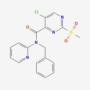 molecular formula C18H15ClN4O3S B11408396 N-benzyl-5-chloro-2-(methylsulfonyl)-N-(pyridin-2-yl)pyrimidine-4-carboxamide 