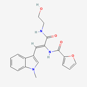 molecular formula C19H19N3O4 B11408515 N-[(1Z)-3-[(2-hydroxyethyl)amino]-1-(1-methyl-1H-indol-3-yl)-3-oxoprop-1-en-2-yl]furan-2-carboxamide 