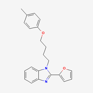 molecular formula C22H22N2O2 B11408550 2-(furan-2-yl)-1-[4-(4-methylphenoxy)butyl]-1H-benzimidazole 