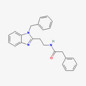molecular formula C24H23N3O B11408571 N-[2-(1-benzyl-1H-benzimidazol-2-yl)ethyl]-2-phenylacetamide 
