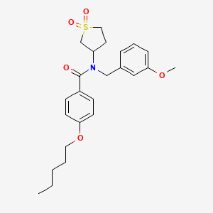 molecular formula C24H31NO5S B11408592 N-(1,1-dioxidotetrahydrothiophen-3-yl)-N-(3-methoxybenzyl)-4-(pentyloxy)benzamide 
