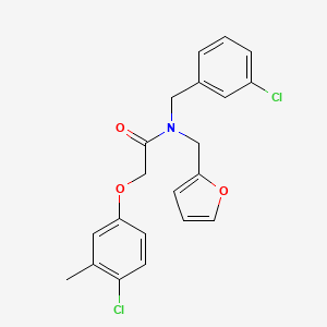 molecular formula C21H19Cl2NO3 B11408598 N-(3-chlorobenzyl)-2-(4-chloro-3-methylphenoxy)-N-(furan-2-ylmethyl)acetamide 