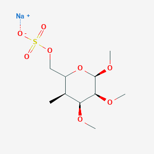 molecular formula C₅₆H₉₁Na₇O₅₆S₇ B1140863 Heptakis(2,3-di-O-methyl-6-O-sulfo)-beta-cyclodextrin Heptasodium Salt CAS No. 201346-23-8