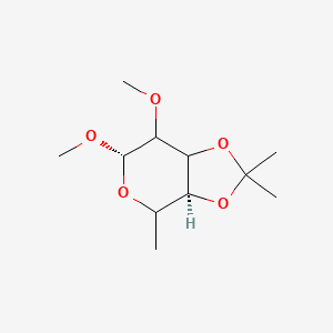 molecular formula C₁₁H₂₀O₅ B1140883 Methyl 6-Deoxy-2-O-methyl-3,4-O-isopropylidene-alpha-D-galactopyranoside CAS No. 74135-23-2