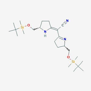 molecular formula C24H45N3O2Si2 B1140887 (2E)-2-[(2S)-2-[[tert-butyl(dimethyl)silyl]oxymethyl]-3,4-dihydro-2H-pyrrol-5-yl]-2-[(5S)-5-[[tert-butyl(dimethyl)silyl]oxymethyl]pyrrolidin-2-ylidene]acetonitrile CAS No. 105251-52-3