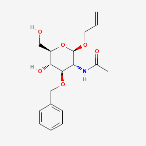 molecular formula C₁₈H₂₅NO₆ B1140903 Allyl 2-acetamido-3-O-benzyl-2-deoxy-b-D-glucopyranose CAS No. 65730-00-9